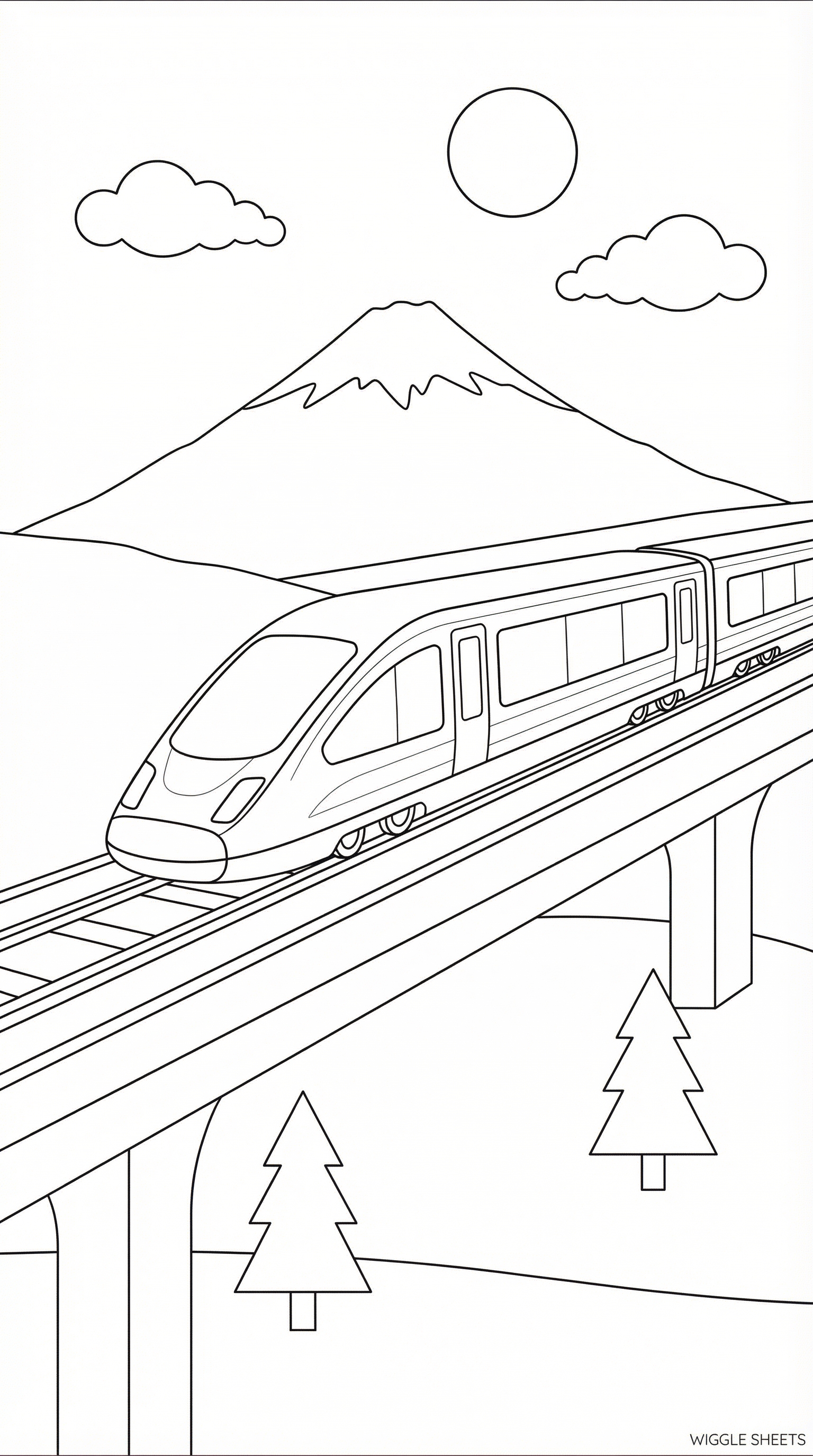 Bullet Train Day Coloring Page